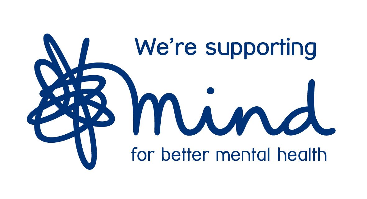 "We're supporting Mind for better mental health" - with Mind Charity logo