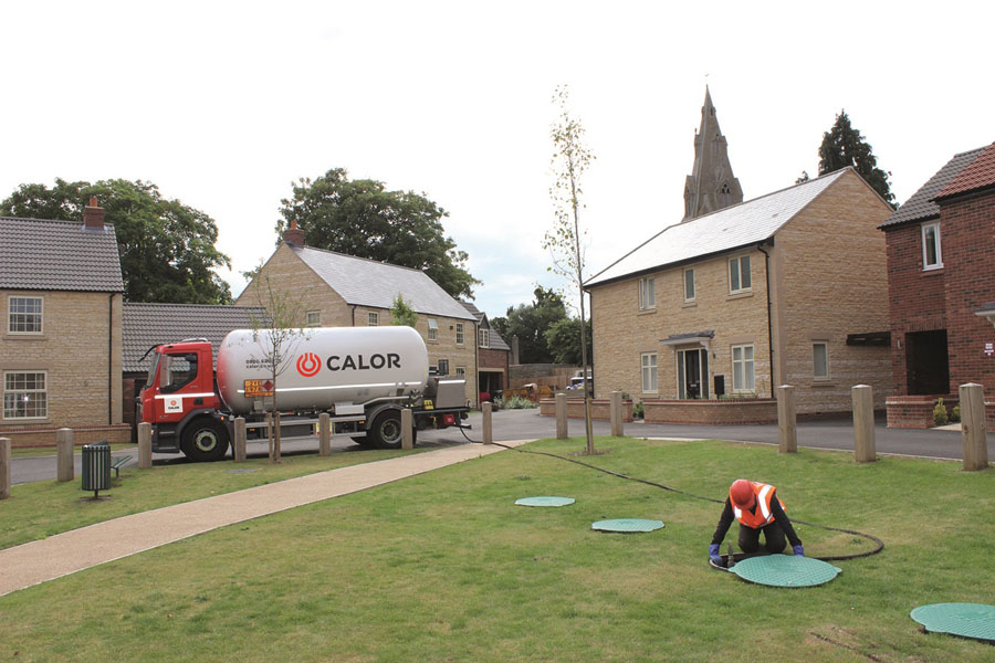 A Calor underground tank being refilled with LPG