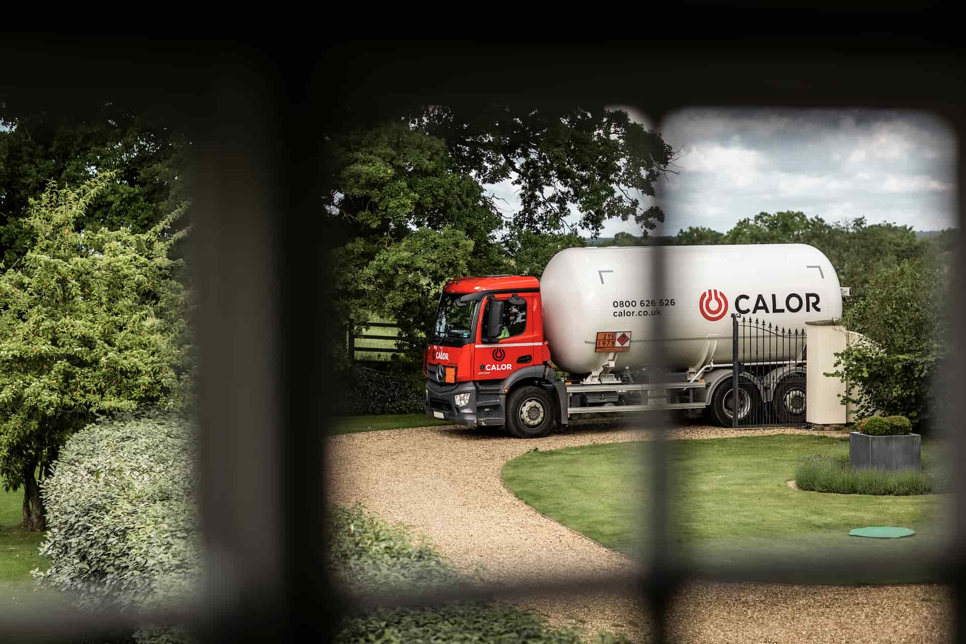 Calor gas delivery vehicle about to deliver the LPG