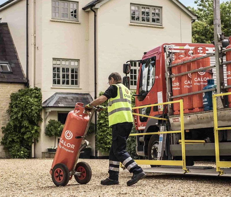  Calor cylinders being delivered